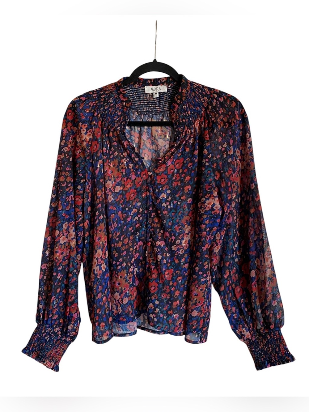 Women’s AVARA Floral Print Lomg Sleeve Blouse Top Size M